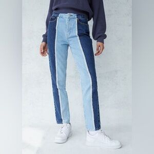PacSun Eco Two Tone Cut & Sew High Waisted Mom Jeans
